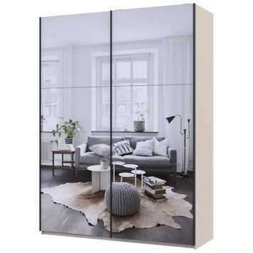 На фото шафа-купе G-Кайзер Doros (Дорос) 2 Дзеркала 180х60х240 кашемир