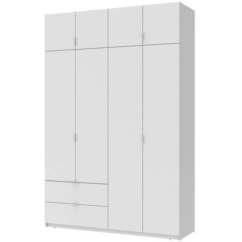 Шкаф с антресолью распашной для одежды Лукас Doros (Дорос) 4 ДСП 160х50х240 см белый фото - Купить Шкафы DOROS | ДОРОС в эпицентре мебели GerborDesign.com.ua, Киев, Днепр, Львов, Луцк, Хмельницкий