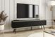 Тумба под телевизор Perfect Home Оро / Oro 3-дверная с черными ножками RTV175 MDF белый фото 1 - мебель Тумбы ТВ PERFECT HOME