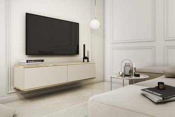 Тумба під телевізор навісна Perfect Home Оро / Oro 2-дверна RTV135 бежевый фото - Купити Тумби ТВ PERFECT HOME в епіцентрі меблів GerborDesign.com.ua