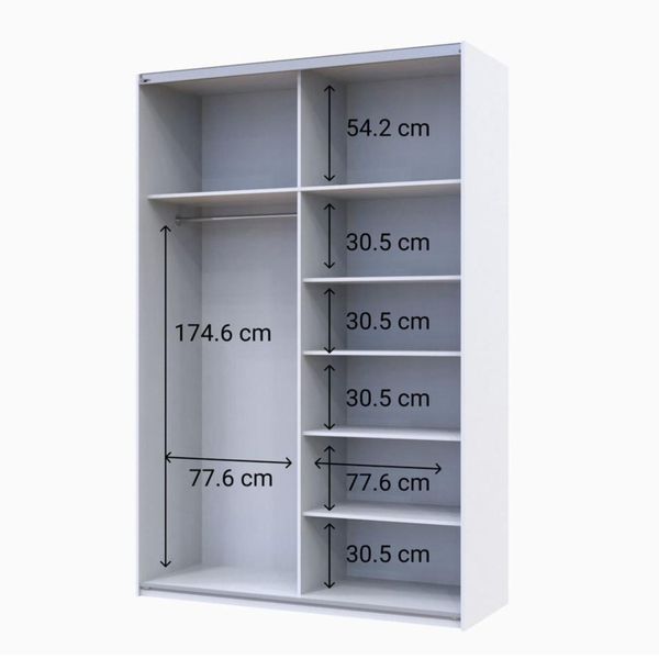 Шкаф-купе G-Кайзер Doros (Дорос) 2 Зеркала 160х60х240 белый фото - Купить Шкафы-купе DOROS | ДОРОС в эпицентре мебели GerborDesign.com.ua, Киев, Днепр, Львов, Луцк, Хмельницкий