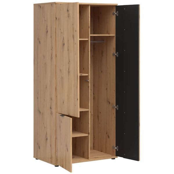 Шафа Vabres BRW SZF3D Black Red White дуб артізан / чорний фото - Купити Шафи BLACK RED WHITE в епіцентрі меблів GerborDesign.com.ua