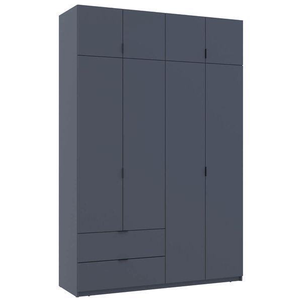 Шкаф с антресолью распашной для одежды Лукас Doros (Дорос) 4 ДСП 160х50х240 см графит фото - Купить Шкафы DOROS | ДОРОС в эпицентре мебели GerborDesign.com.ua