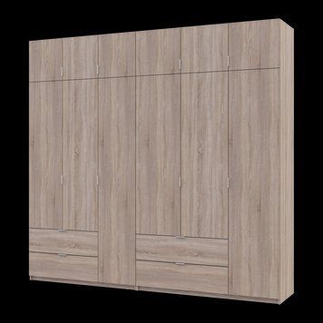 Шкаф с антресолью распашной для одежды Лукас Doros (Дорос) 3+3 ДСП 255х50х240 дуб сонома фото - Купить Шкафы DOROS | ДОРОС в эпицентре мебели GerborDesign.com.ua