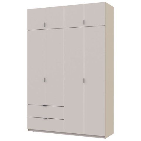 Шкаф с антресолью распашной для одежды Лукас Doros (Дорос) 4 ДСП 160х50х240 см кашемир фото - Купить Шкафы DOROS | ДОРОС в эпицентре мебели GerborDesign.com.ua, Киев, Днепр, Львов, Луцк, Хмельницкий
