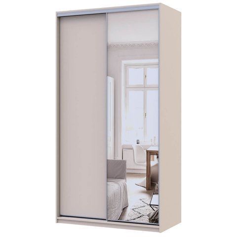 Шафа-купе Сіті Лайт Doros (Дорос) 1 ДСП / 1 Дзеркало 120х60х225 см кашемір фото - Купити Шафи-купе DOROS | ДОРОС в епіцентрі меблів GerborDesign.com.ua, Київ, Дніпро, Львів, Луцьк, Хмельницький