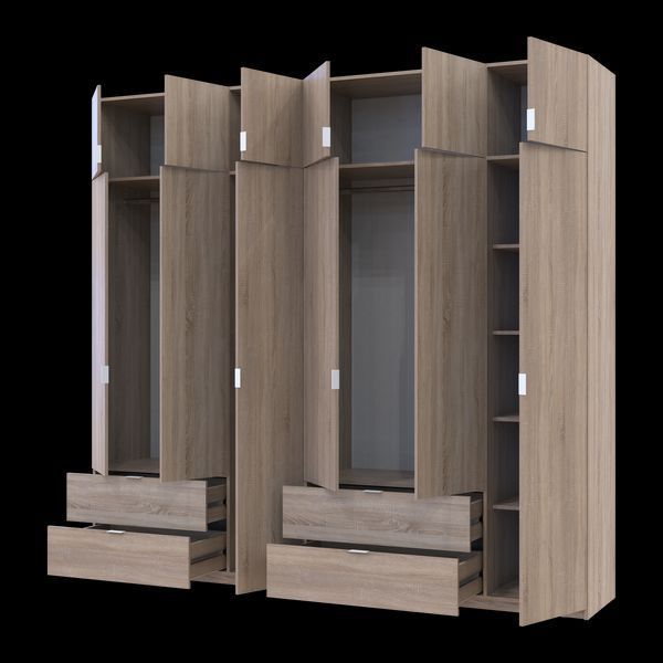 Шкаф с антресолью распашной для одежды Лукас Doros (Дорос) 3+3 ДСП 255х50х240 дуб сонома фото - Купить Шкафы DOROS | ДОРОС в эпицентре мебели GerborDesign.com.ua, Киев, Днепр, Львов, Луцк, Хмельницкий
