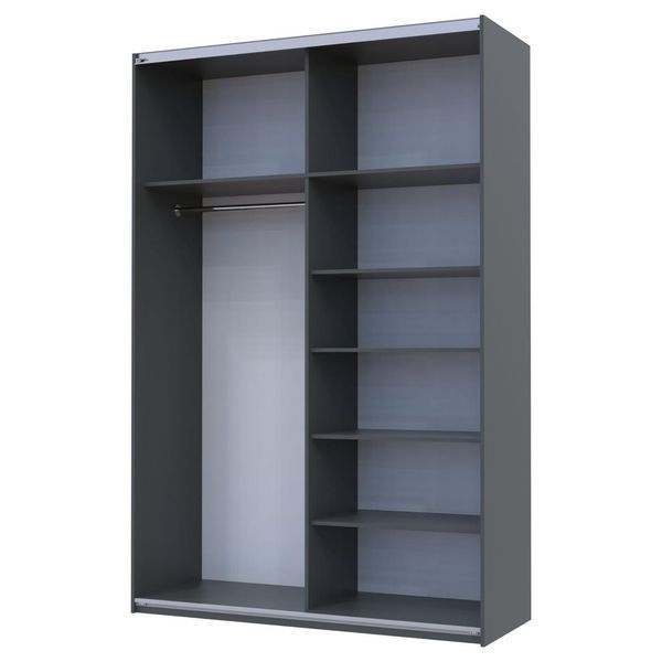 Шафа-купе G-Кайзер Doros (Дорос) 2 Дзеркала 160х60х240 графіт фото - Купити Шафи-купе DOROS | ДОРОС в епіцентрі меблів GerborDesign.com.ua