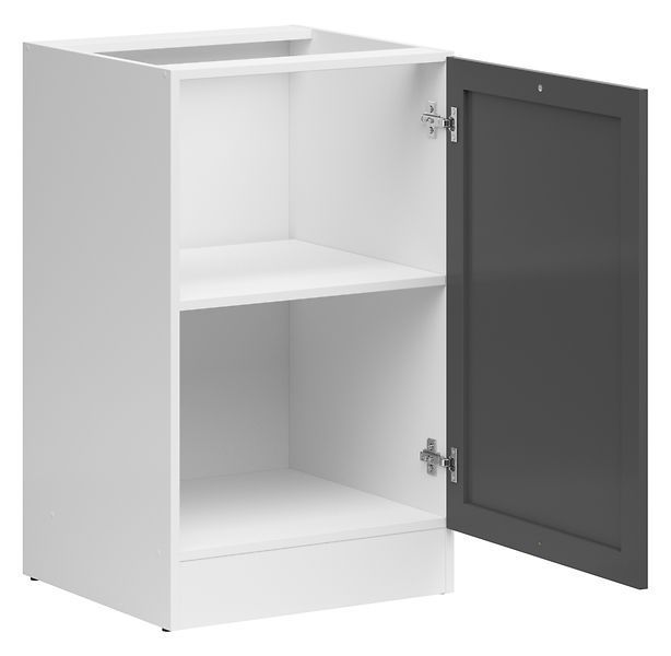 Кухонная тумба 40 см Junona Line BRW Black Red White D1D/50/82 белый / графит фото - Купить Нижние кухонные шкафы BLACK RED WHITE в эпицентре мебели GerborDesign.com.ua, Киев, Днепр, Львов, Луцк, Хмельницкий