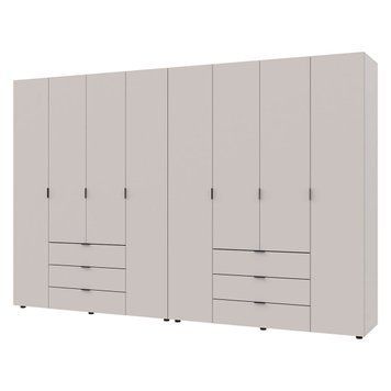 Шкаф распашной для одежды Гелар Doros (Дорос) комплект 4+4 ДСП 310х49,5х203,4 см кашемир фото - Купить Шкафы DOROS | ДОРОС в эпицентре мебели GerborDesign.com.ua