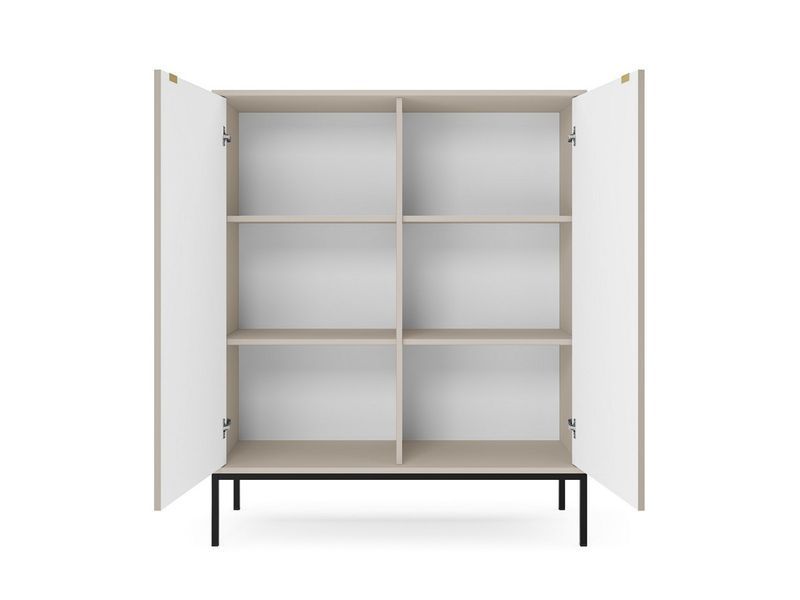 Комод високий Perfect Home Нова / Nova 2-дверний з чорними ніжками K104 кашемір фото - Купити Комоди PERFECT HOME в епіцентрі меблів GerborDesign.com.ua, Київ, Дніпро, Львів, Луцьк, Хмельницький