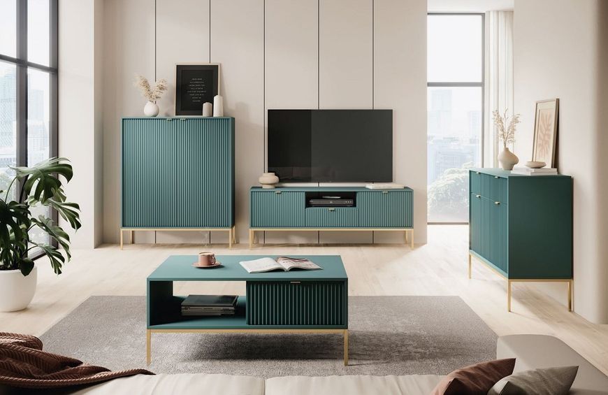 Комод високий Perfect Home Нова / Nova 2-дверний з золотими ніжками K104 лабрадор фото - Купити Комоди PERFECT HOME в епіцентрі меблів GerborDesign.com.ua