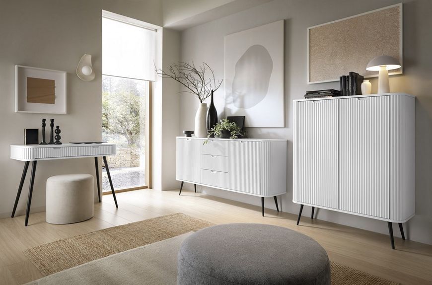 Комод Perfect Home Зова / Zova 2-дверный с черными ножками K103 белый фото - Купить Комоды PERFECT HOME в эпицентре мебели GerborDesign.com.ua