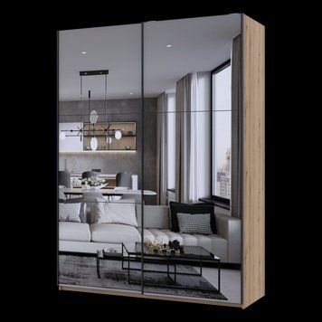 Шафа-купе G-Кайзер Doros (Дорос) 2 Дзеркала 180х60х240 дуб евок фото - Купити Шафи-купе DOROS | ДОРОС в епіцентрі меблів GerborDesign.com.ua