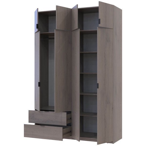 Шафа з антресоллю розпашна для одягу Лукас Doros (Дорос) 4 ДСП 160х50х240 см канноло фото - Купити Шафи DOROS | ДОРОС в епіцентрі меблів GerborDesign.com.ua