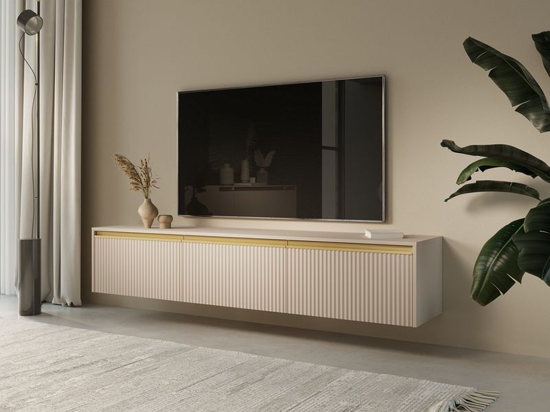 Тумба під ТВ Perfect Home Роял / Royal RTV180 3-дверна бежевый фото - Купити Тумби ТВ PERFECT HOME в епіцентрі меблів GerborDesign.com.ua