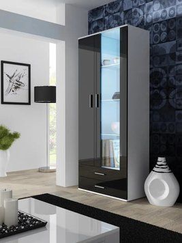 Витрина SOHO Cama Meble S6 білий / чорний глянець фото - Купить Витрины CAMA MEBLE в эпицентре мебели GerborDesign.com.ua