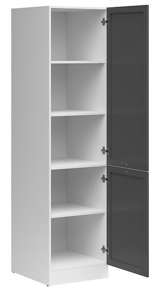 Кухонный шкаф высокий 50 см Junona Line BRW Black Red White D2D/50/195 белый / графит фото - Купить Навесные кухонные шкафы BLACK RED WHITE в эпицентре мебели GerborDesign.com.ua, Киев, Днепр, Львов, Луцк, Хмельницкий
