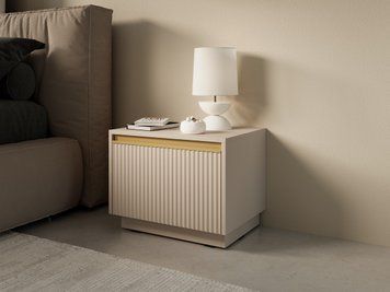 Тумба приліжкова Perfect Home Роял / Royal S54 з 1 шухлядою бежевый фото - Купити Тумби приліжкові PERFECT HOME в епіцентрі меблів GerborDesign.com.ua
