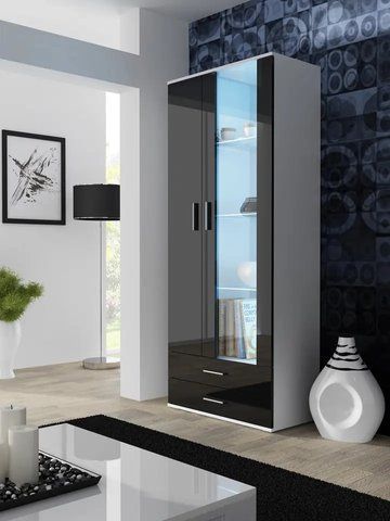 Витрина SOHO Cama Meble S6 білий / чорний глянець фото - Купить Витрины CAMA MEBLE в эпицентре мебели GerborDesign.com.ua, Киев, Днепр, Львов, Луцк, Хмельницкий
