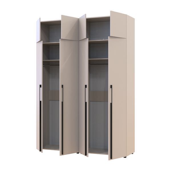 Шкаф для одежды с антресолью Каспер Doros (Дорос) 2+2 ДСП 180х48х245 см кашемир фото - Купить Шкафы DOROS | ДОРОС в эпицентре мебели GerborDesign.com.ua, Киев, Днепр, Львов, Луцк, Хмельницкий