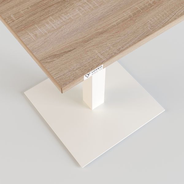 Стіл LOVKO Tetra light 80 х 80 білий метал / дуб ДСП (текстура)  фото - Купити Столи LOVKO в епіцентрі меблів GerborDesign.com.ua