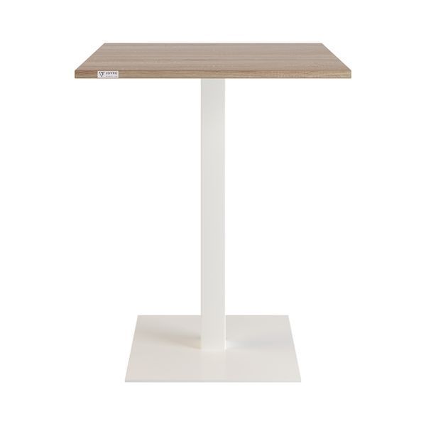 Стіл LOVKO Tetra light 80 х 80 білий метал / дуб ДСП (текстура)  фото - Купити Столи LOVKO в епіцентрі меблів GerborDesign.com.ua