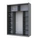 Шкаф-купе G-Кайзер Doros (Дорос) 2 ДСП 180х60х240, графит, артикул 42005089, фото 3