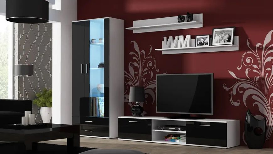 Вітрина SOHO Cama Meble S6 білий / чорний глянець фото - Купити Вітрини CAMA MEBLE в епіцентрі меблів GerborDesign.com.ua