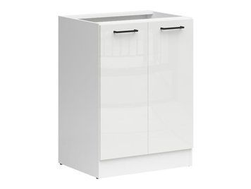 Кухонная тумба 60 см Junona Line BRW Black Red White D2D/60/82 белый меловой глянец фото - Купить Нижние кухонные шкафы BLACK RED WHITE в эпицентре мебели GerborDesign.com.ua