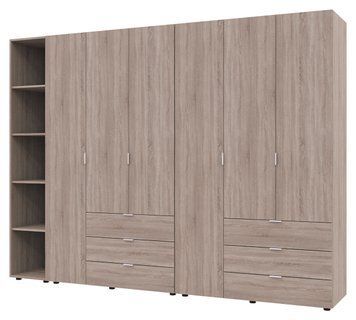 Шкаф распашной для одежды Гелар Doros (Дорос) с этажеркой 3+3 ДСП 270,6х49,5х203,4 см дуб сонома фото - Купить Шкафы DOROS | ДОРОС в эпицентре мебели GerborDesign.com.ua