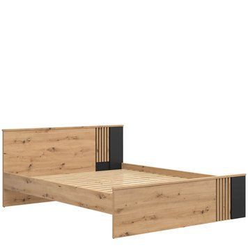 Ліжко Vabres BRW LOZ/160 Black Red White, дуб артізан / чорний S620-LOZ/160-DASN/DASN/CA фото 1