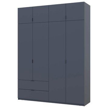 Шкаф с антресолью распашной для одежды Лукас Doros (Дорос) 4 ДСП 180х50х240 графит фото - Купить Шкафы DOROS | ДОРОС в эпицентре мебели GerborDesign.com.ua