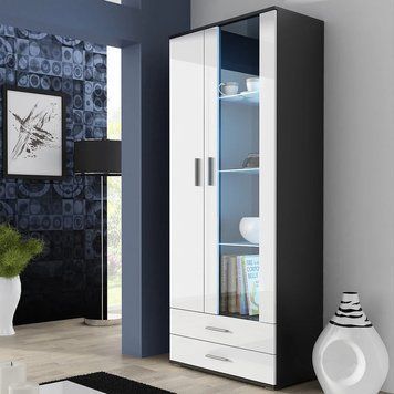 Вітрина SOHO Cama Meble S6, чорний / білий глянець SOHO-CAMA-WIT-S6-CZ/BI фото 2