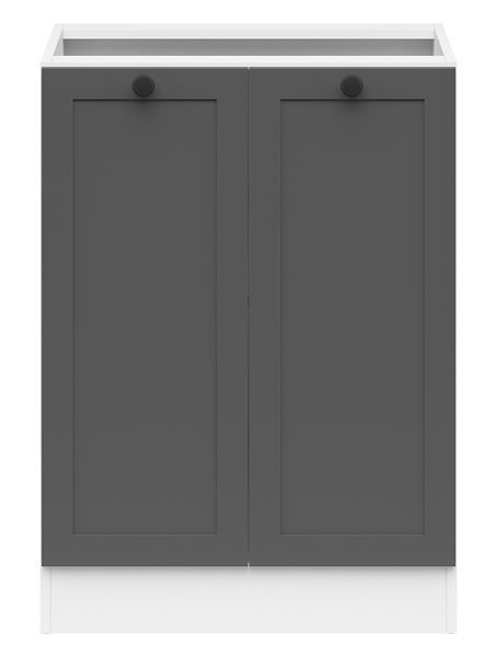 Кухонная тумба 60 см Junona Line BRW Black Red White D2D/60/82 белый / графит фото - Купить Нижние кухонные шкафы BLACK RED WHITE в эпицентре мебели GerborDesign.com.ua