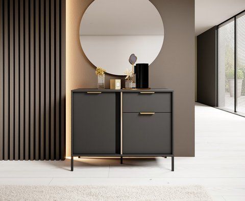 Комод Perfect Home Ларс / Lars 2-дверный с 1 ящиком 2DS/104 антрацит фото - Купить Комоды PERFECT HOME в эпицентре мебели GerborDesign.com.ua