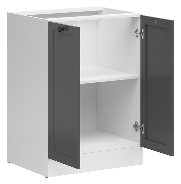 Кухонная тумба 60 см Junona Line BRW Black Red White D2D/60/82 белый / графит фото - Купить Нижние кухонные шкафы BLACK RED WHITE в эпицентре мебели GerborDesign.com.ua