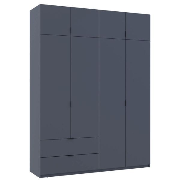 Шафа з антресоллю розпашна для одягу Лукас Doros (Дорос) 4 ДСП 180х50х240 графіт фото - Купити Шафи DOROS | ДОРОС в епіцентрі меблів GerborDesign.com.ua