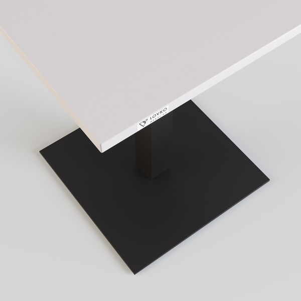 Стол LOVKO Tetra light 80х80 черный металл/белый ДСП (текстура)  фото - Купить Столы LOVKO в эпицентре мебели GerborDesign.com.ua