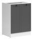 Кухонная тумба 60 см Junona Line BRW Black Red White D2D/60/82 белый / графит фото 1 - мебель Нижние кухонные шкафы BLACK RED WHITE
