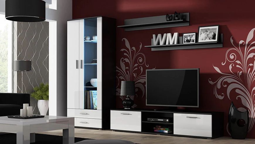Витрина SOHO Cama Meble S6 чорний / білий глянець фото - Купить Витрины CAMA MEBLE в эпицентре мебели GerborDesign.com.ua