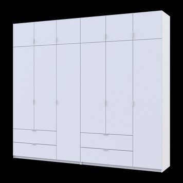 Шкаф с антресолью распашной для одежды Лукас Doros (Дорос) 3+3 ДСП 270х50х240 белый фото - Купить Шкафы DOROS | ДОРОС в эпицентре мебели GerborDesign.com.ua