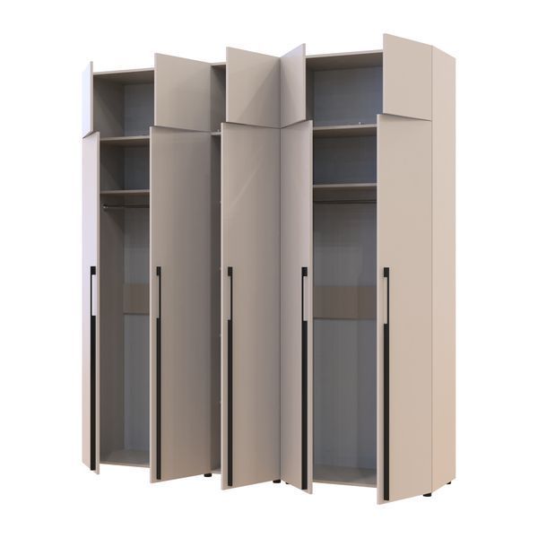 Шкаф для одежды с антресолью Каспер Doros (Дорос) 2+3 ДСП 225х48х245 см кашемир фото - Купить Шкафы DOROS | ДОРОС в эпицентре мебели GerborDesign.com.ua, Киев, Днепр, Львов, Луцк, Хмельницкий