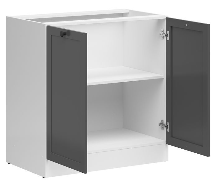 Кухонная тумба 80 см Junona Line BRW Black Red White D2D/80/82 белый / графит фото - Купить Нижние кухонные шкафы BLACK RED WHITE в эпицентре мебели GerborDesign.com.ua