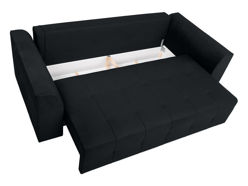 Трехместный диван Royal IV с местом для хранения черный фото - Купить Диваны BLACK RED WHITE в эпицентре мебели GerborDesign.com.ua, Киев, Днепр, Львов, Луцк, Хмельницкий