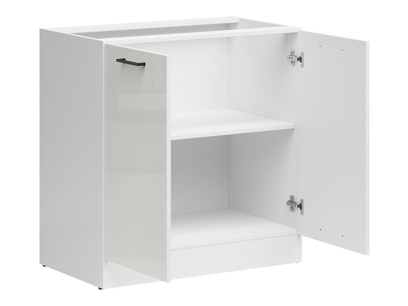 Кухонна тумба 80 см Junona Line BRW Black Red White D2D/80/82 білий / білий крейдяний глянець фото - Купити Нижні кухонні тумби BLACK RED WHITE в епіцентрі меблів GerborDesign.com.ua