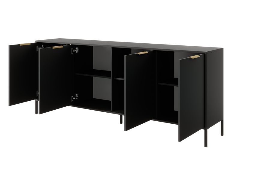 Комод Perfect Home Ларс / Lars 4-дверний 4D/203 антрацит фото - Купити Комоди PERFECT HOME в епіцентрі меблів GerborDesign.com.ua
