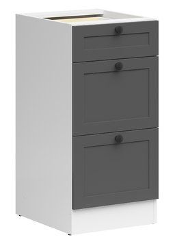 Кухонная тумба 40 см Junona Line BRW Black Red White D3S/40/82 белый / графит фото - Купить Нижние кухонные шкафы BLACK RED WHITE в эпицентре мебели GerborDesign.com.ua