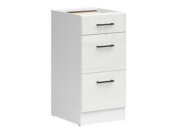 Кухонная тумба 40 см Junona Line BRW Black Red White D3S/40/82 белый меловой глянец фото - Купить Нижние кухонные шкафы BLACK RED WHITE в эпицентре мебели GerborDesign.com.ua