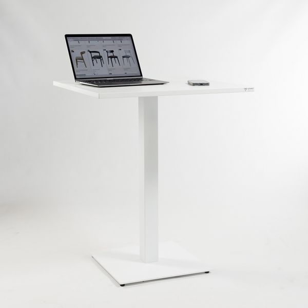 Стіл LOVKO Tetra light 60 х 60 білий метал / білий ДСП (текстура)  фото - Купити Столи LOVKO в епіцентрі меблів GerborDesign.com.ua